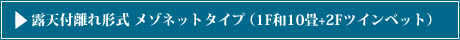 露天付離れ形式 メゾネットタイプ（1F和10畳+2Fツインベット）